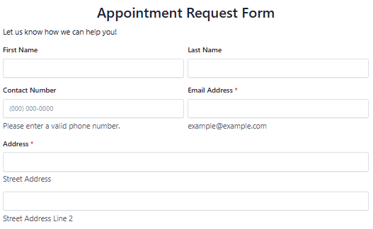 appointment request form