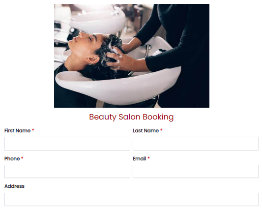 beauty salon booking