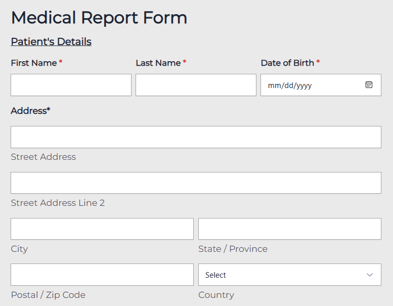 medical report form