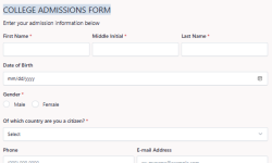 collage admission form