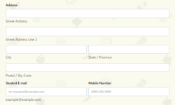 course registration form