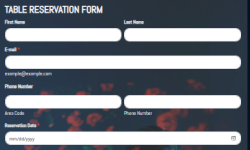 table reservation form